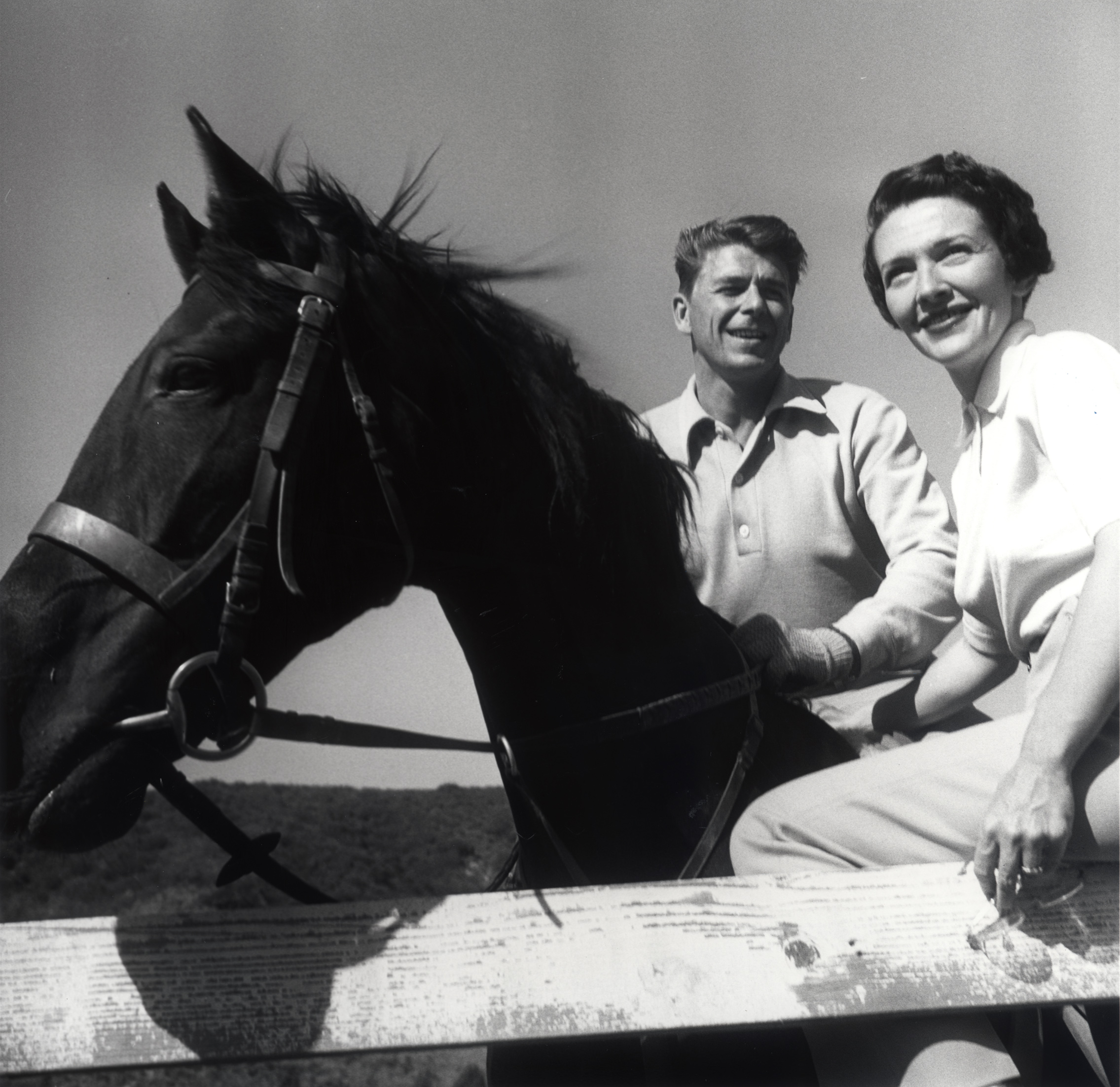 Ronald Reagan jumping his horse at Malibu Canyon Ranch