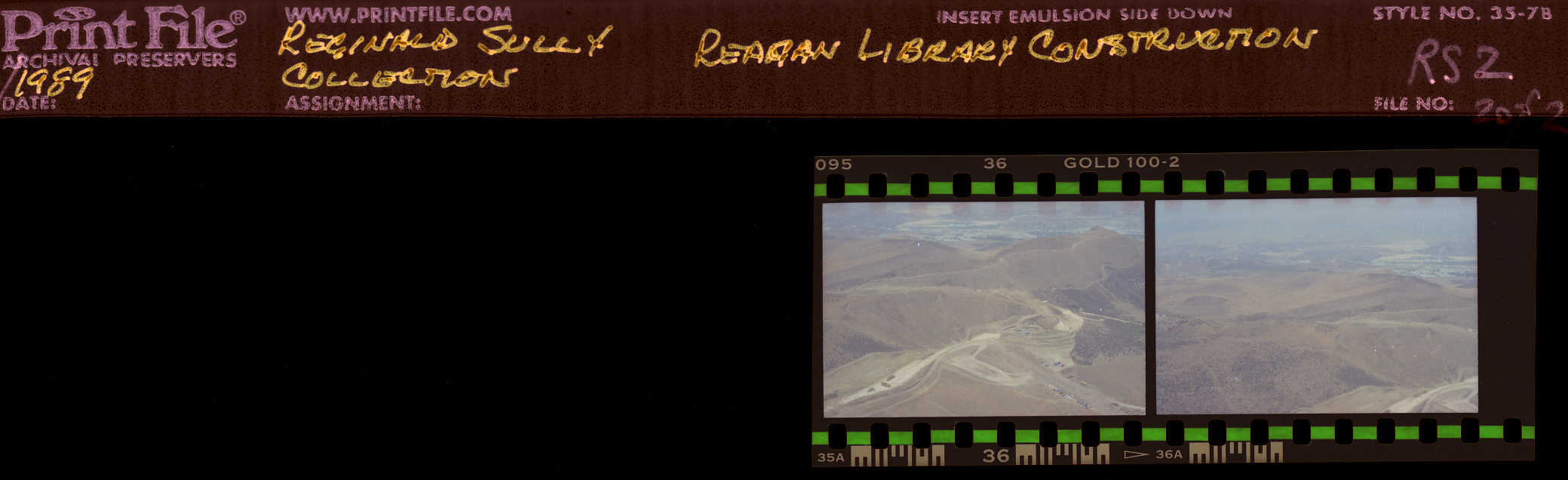 Construction of Reagan Presidential Library, aerial photos