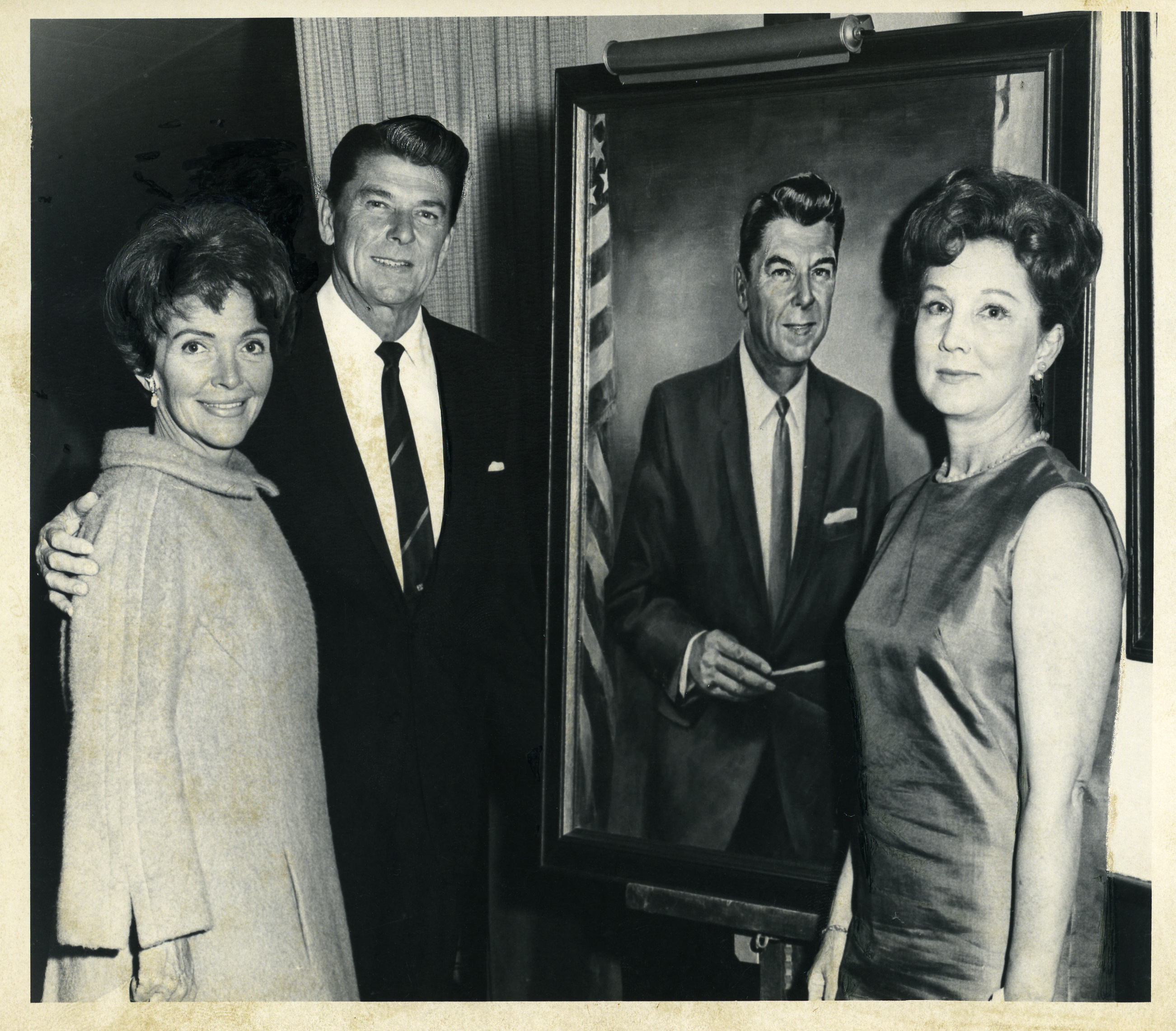 Governor Reagan, Nancy Reagan, and Vivan Burtchby