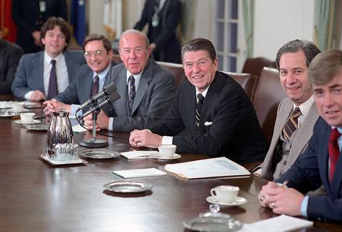 President Reagan Meeting with the Economic Policy Advisory Board in 1981
