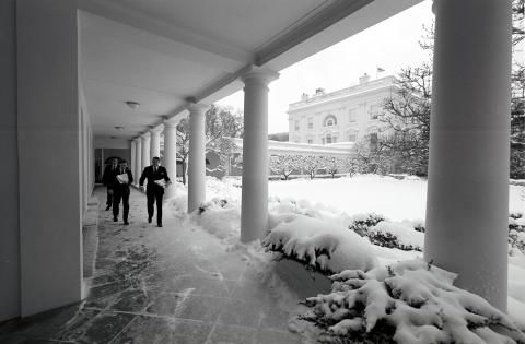 colonnade in snow