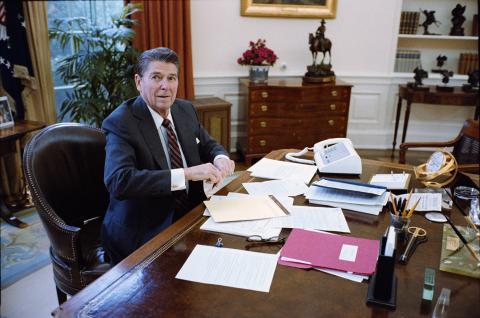 President writing speech