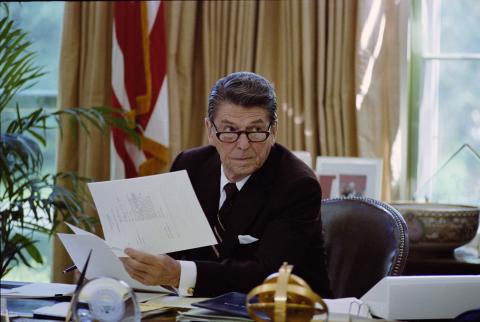 President with glasses