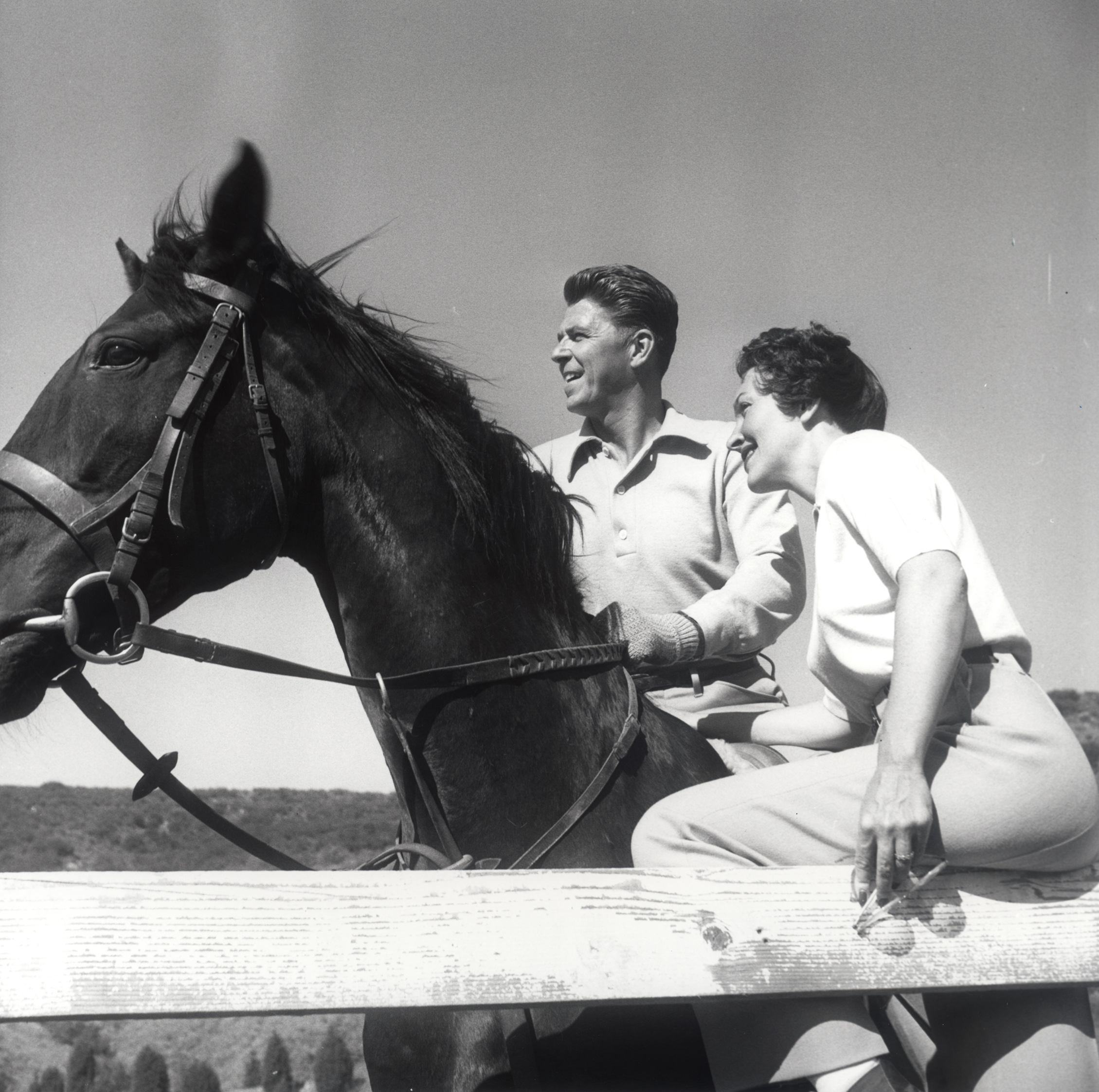 GB75.jpg Ronald Reagan jumping his horse at Malibu Canyon Ranch