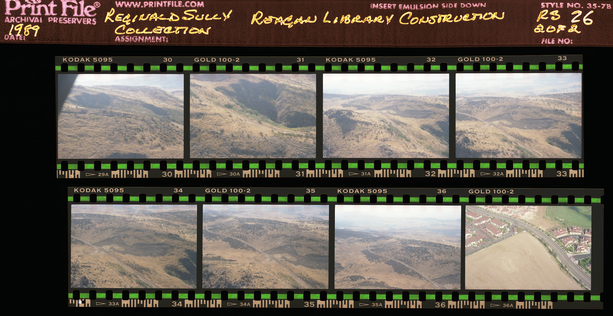 RS-26-2of2.jpg Construction of Reagan Presidential Library, aerial photos before construction
