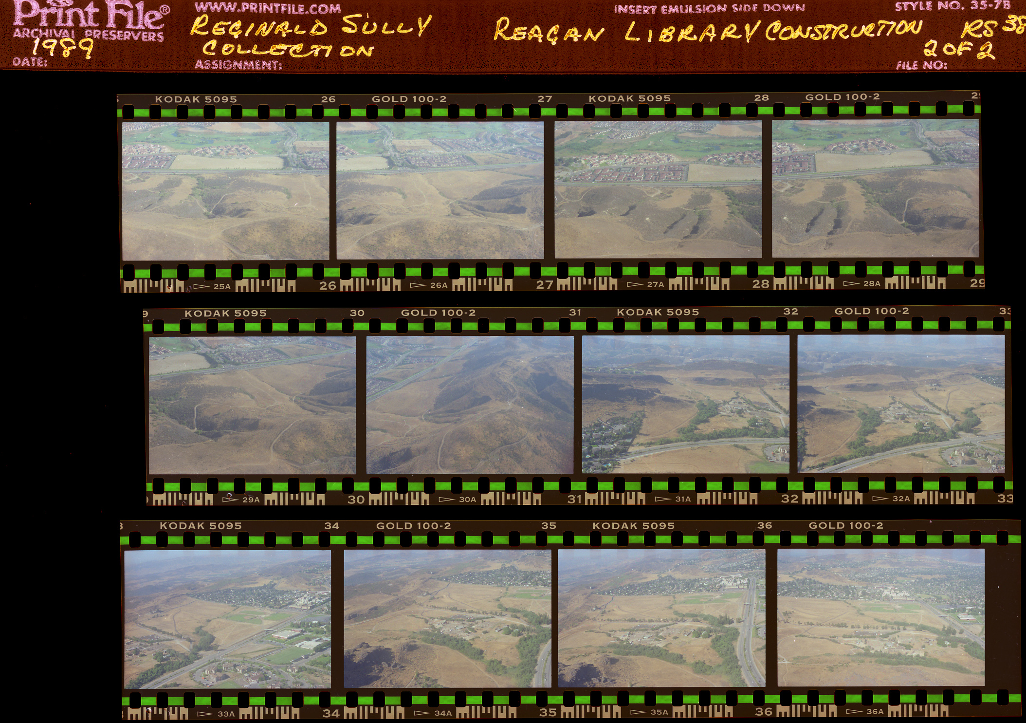 RS-38-2of2.jpg Construction of Reagan Presidential Library, aerial photos before construction, Madera Road