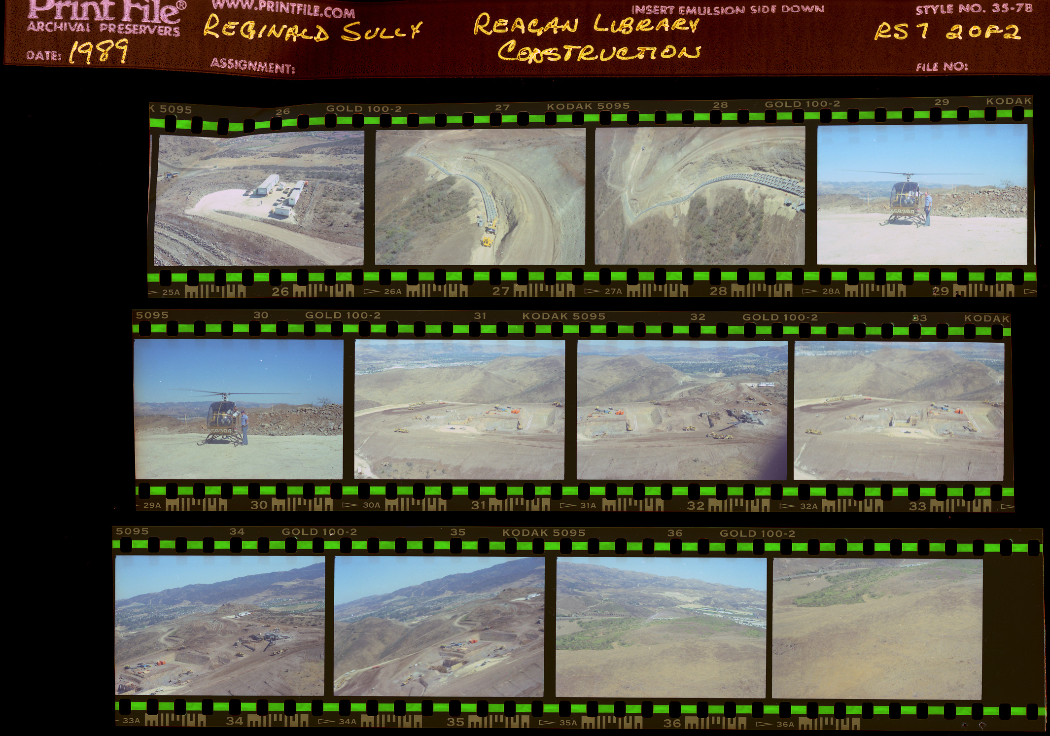 RS-7-2of2.jpg Construction of Reagan Presidential Library, aerial photos, road building, helicopter