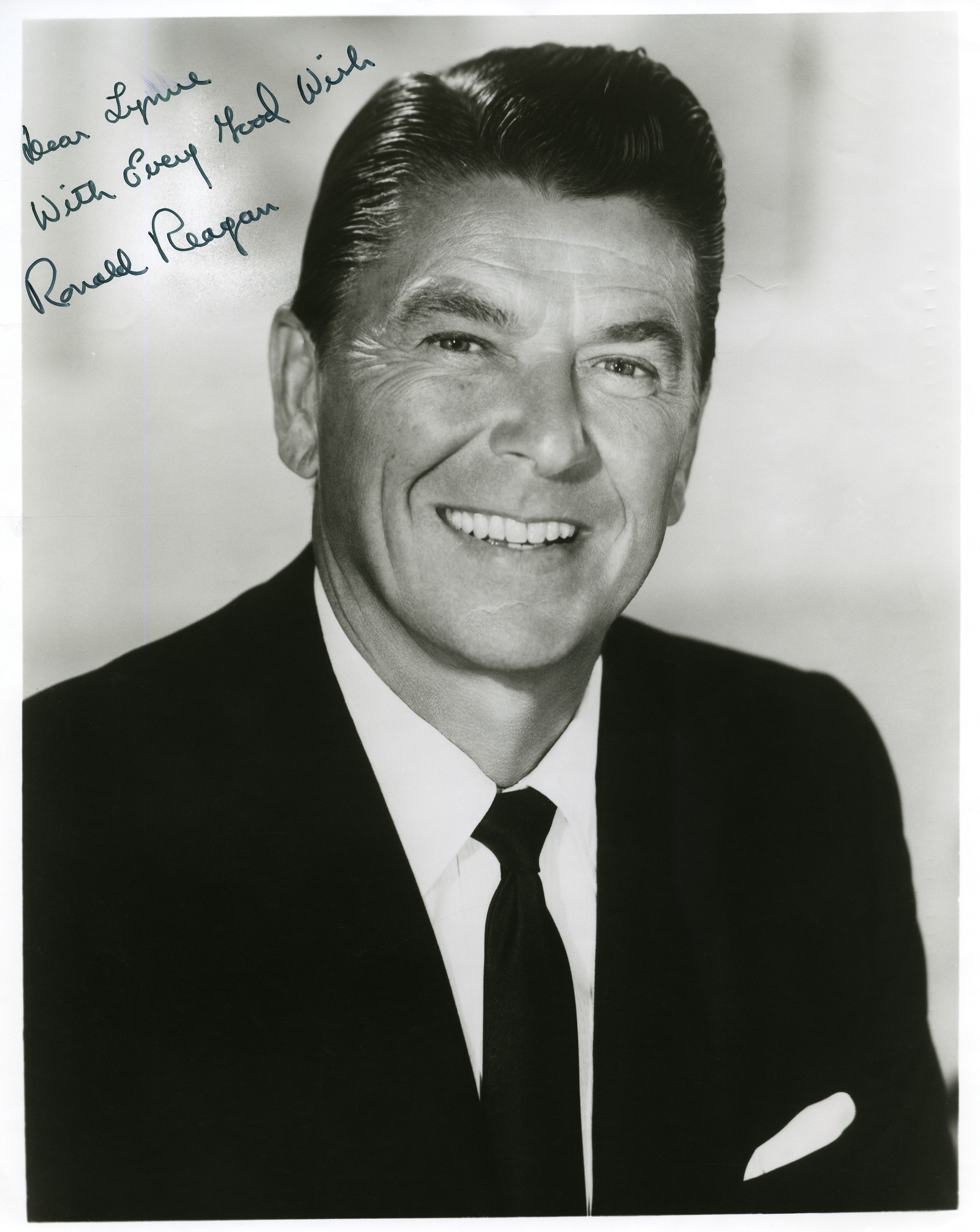 Official portrait of Governor Ronald Reagan with inscription