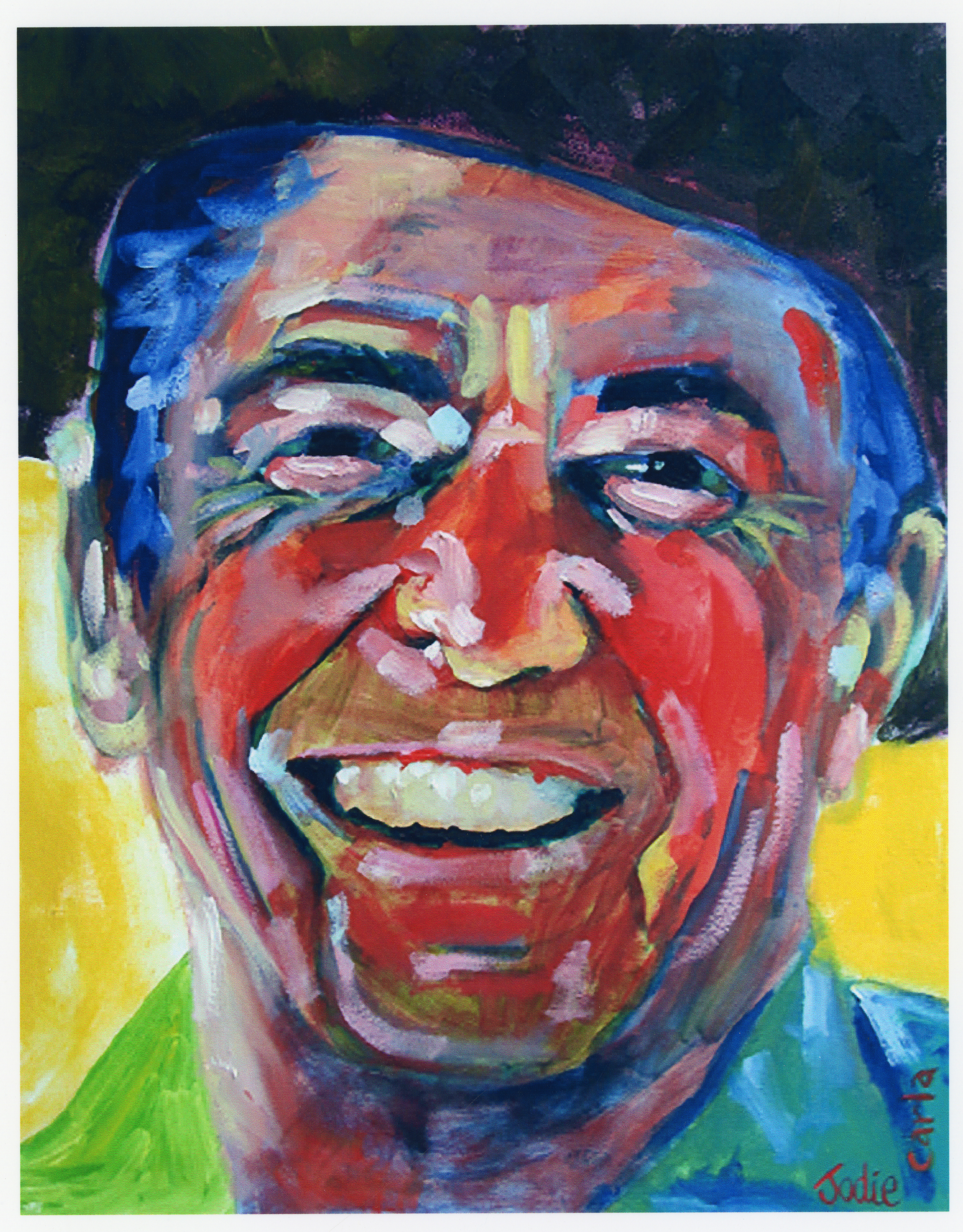 Painting of Ronald Reagan cowboy hat image