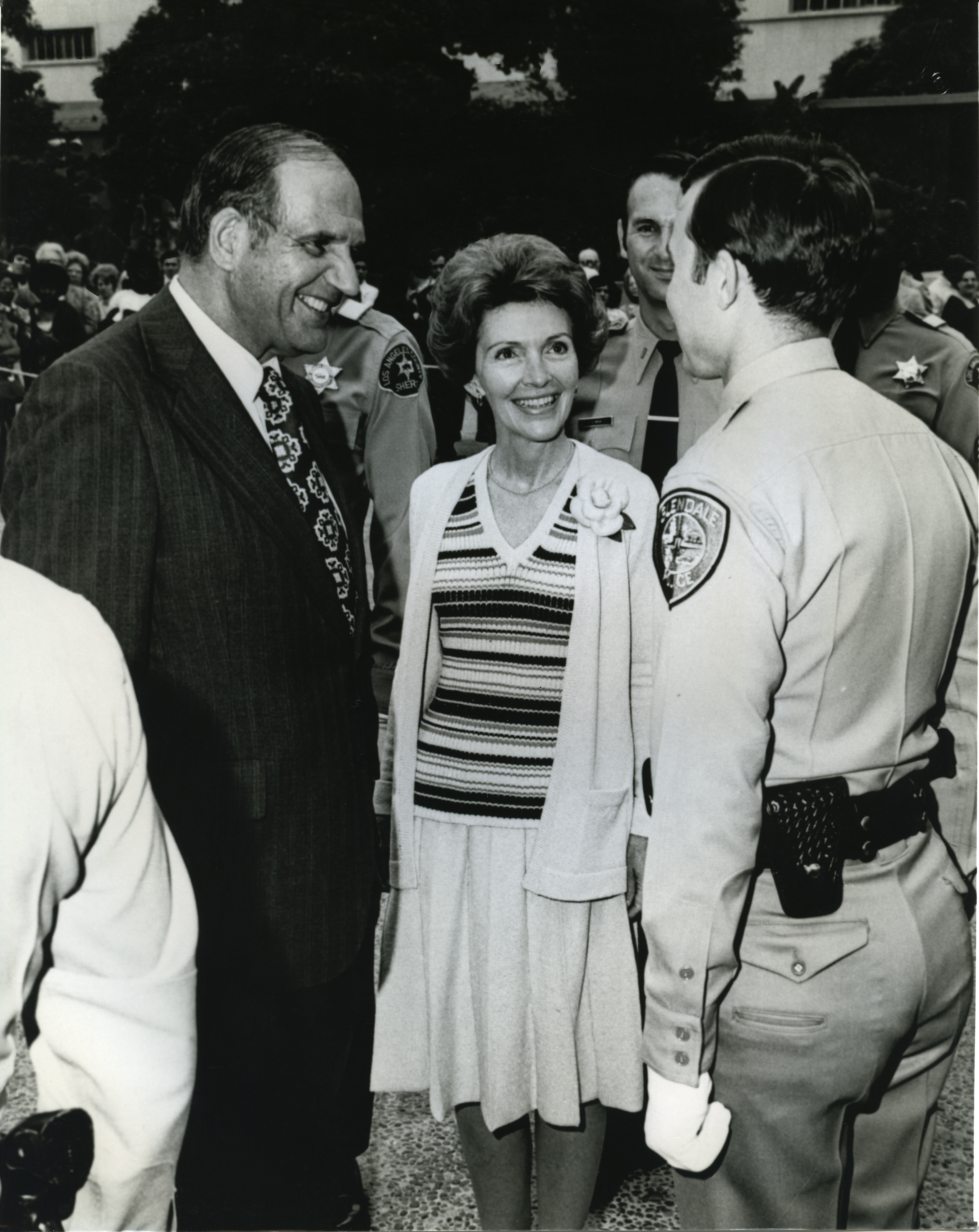 Nancy Reagan with Sheriff Peter Pitchess and Michael Post at LA Sheriff’s Department Academy