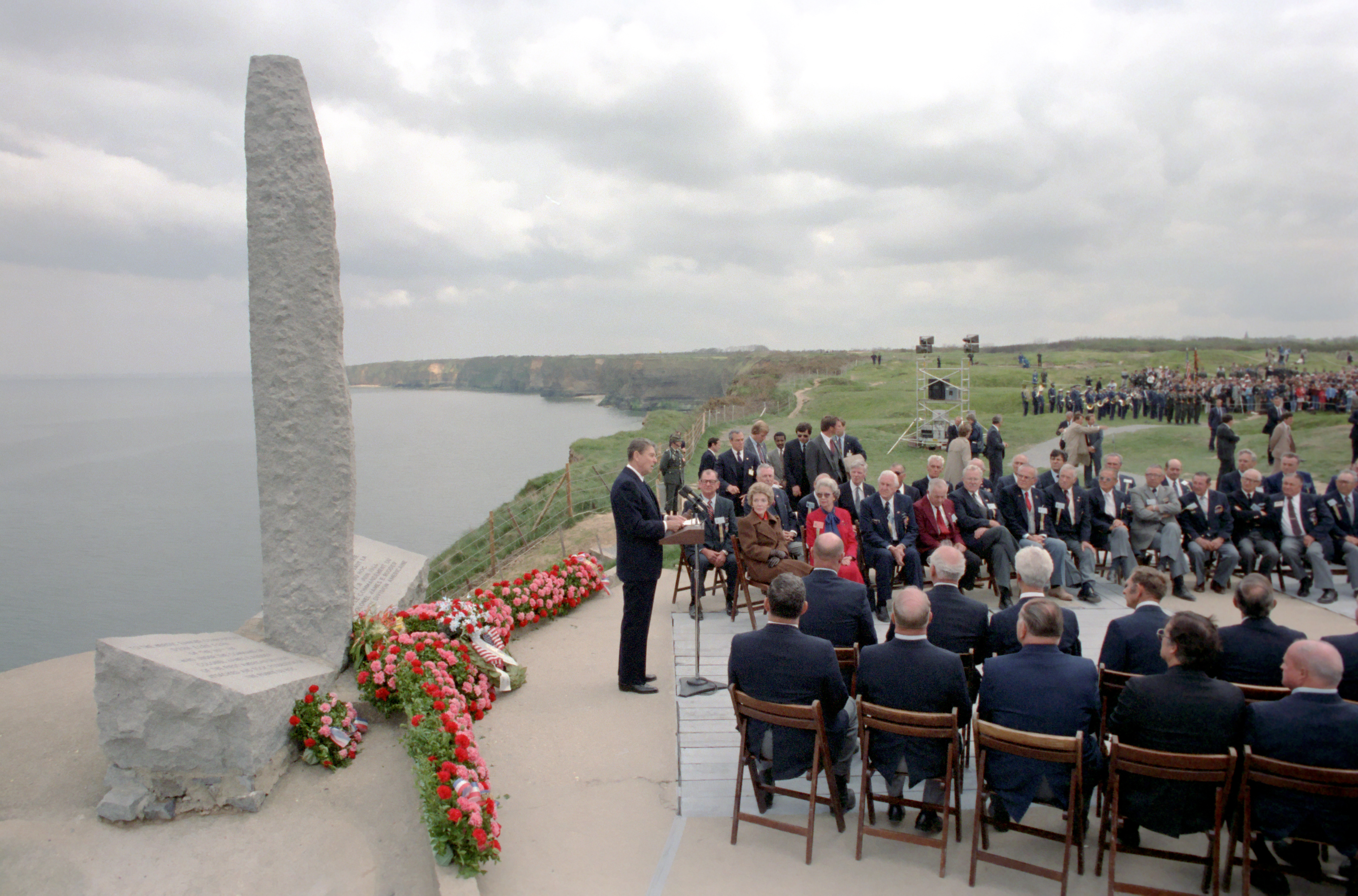 Reagan Giving Speech on the 40th Anniversary of D-Day in Normandy