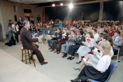  President Reagan's Question and Answer session with High School seniors, sponsored by Close-Up Foundation in Room 450, OEOB 12/02/1983.