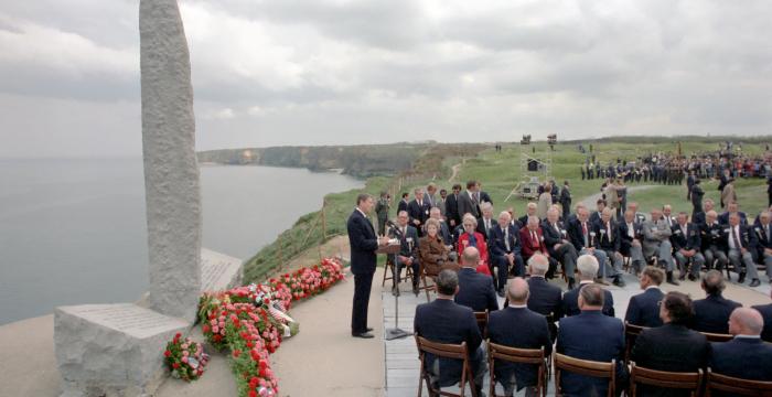 Reagan Giving Speech on the 40th Anniversary of D-Day in Normandy