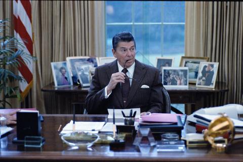 working in oval office