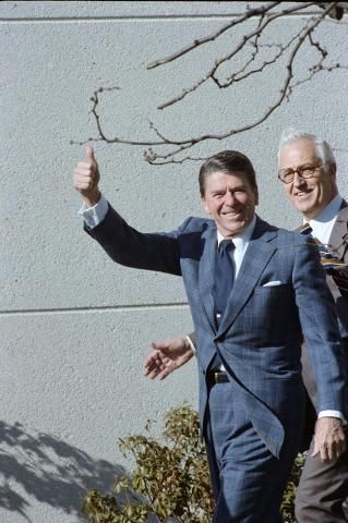 President Reagan thumbs up