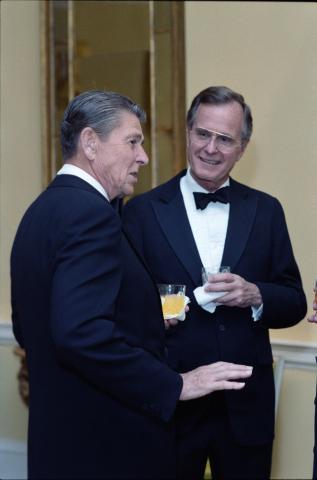 President and George Bush talking