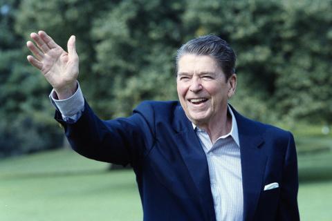 President waving