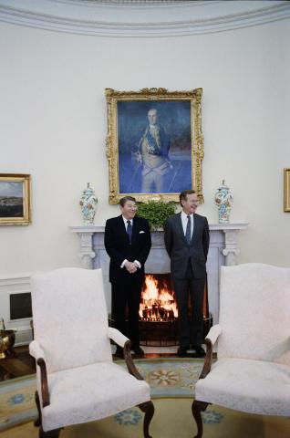 standing with George Bush