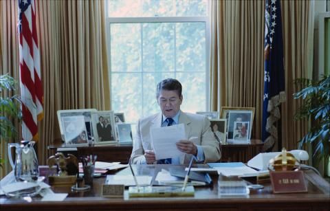 working in oval office