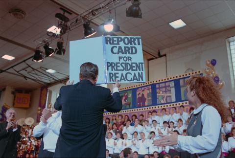 holding report card