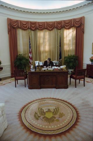 working in oval office