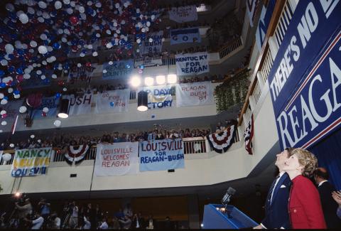 Reagan Bush campaign rally