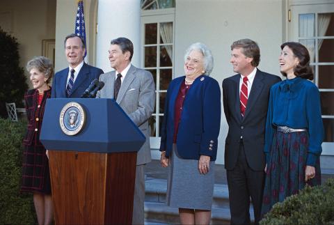 George Bush election photo op.