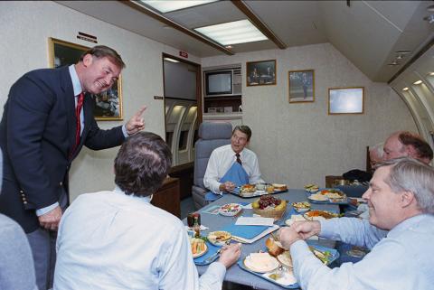 Eating lunch aboard Air Force One