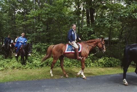 President horseback riding at Camp David