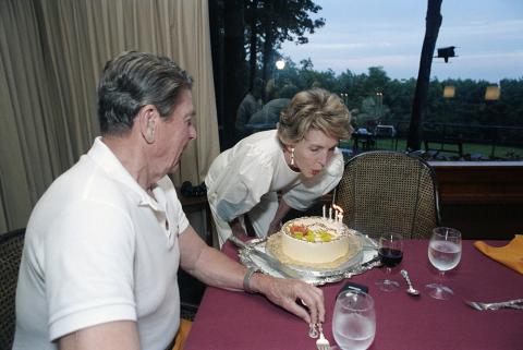 Nancy Reagan birthday at Camp David