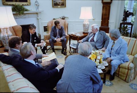President meeting Tip O'Neill and other Congressmen