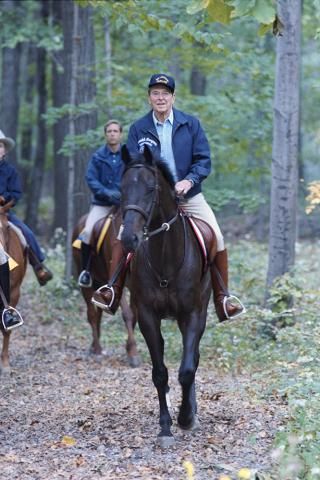 President horseback riding at Camp David