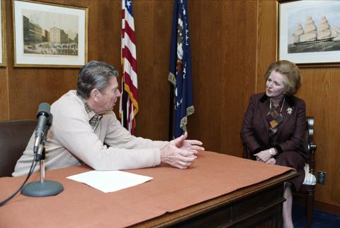 President Radio Address at Camp David with PM Thatcher