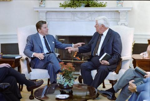 Meeting with Thomas (Tip) O'Neill to discuss the 1984 Budget