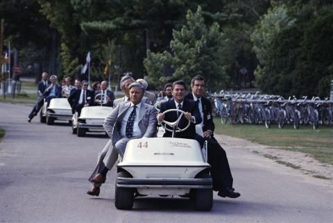 Riding in Golf Carts at Chateau Montebello at Economic Summit