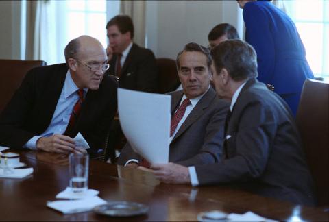 Meeting to discuss the 1988 legislative agenda including aid to the Nicaraguan Democratic Resistance Contras with Republican Congressional leaders