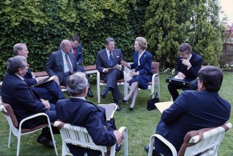Bilateral Meeting with Prime Minister Margaret Thatcher of United Kingdom in Venice, Italy