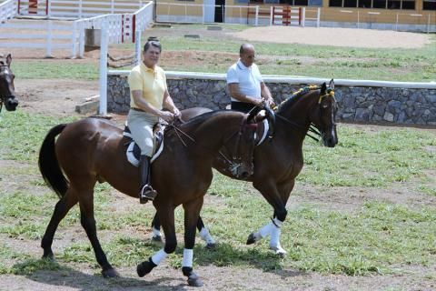 Horseback riding with President Joao Baptista de Oliveira Figueiredo of Brazil