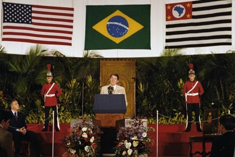 Addressing United States and Brazilian business leaders