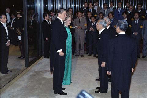 Trip to Japan, Arrival at Imperial Palace greeting Emperor Hirohito