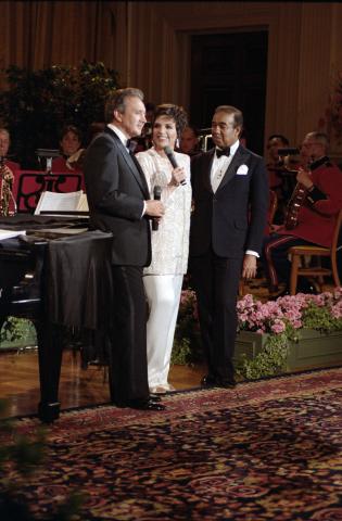 PBS In Performance at the White House series "A Tribute to American Music", performance by Vic Damone, Liza Minnelli, and Bobby Short