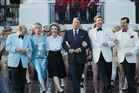President Reagan, Nancy Reagan, Marvin Hamlisch, Shirley Jones, Lee Roy Reams, Stubby Kaye