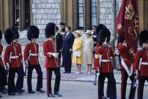 The Reagan's visiting Windsor Castle during trip to the United Kingdom