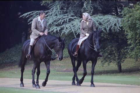 Horseback riding with Queen Elizabeth II during visit to Windsor Castle