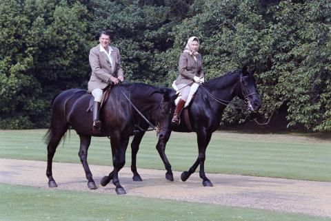 Horseback riding with Queen Elizabeth II during visit to Windsor Castle