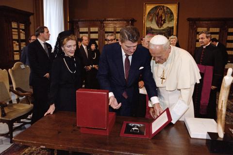 Meeting with Pope John Paul II during visit to the Vatican