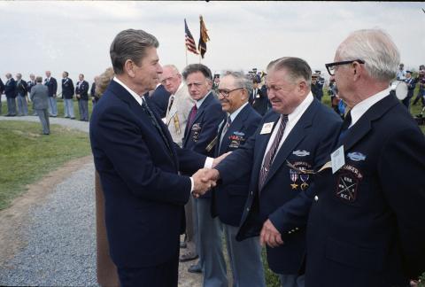 40th Anniversary Of D-Day landings, Photo Ops. of U.S. Ranger veterans