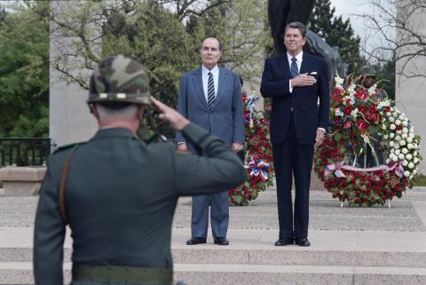 Ceremony of 40th Anniversary Of D-Day landings at Omaha Beach Cemetery Colleville Sur Mer, Normandy, France
