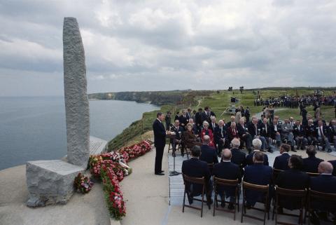40th Anniversary Of D-Day landings, Presidents speech at ceremony at Pointe du Hoc