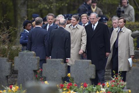 President Reagan at Bitburg Kolmeshohe Cemetery